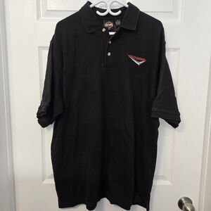 Vintage Harley Davidson Black Polo Shirt Size XL US Virgin Island